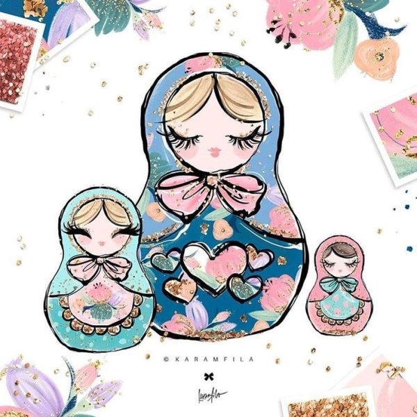 Матрешка акварель