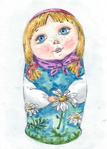 Матрешка рисовать