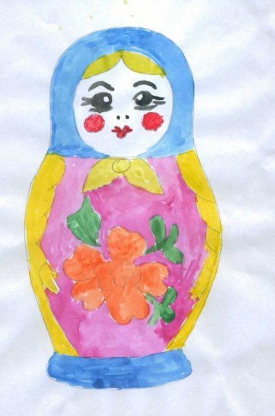 Матрёшка рисунок для детей