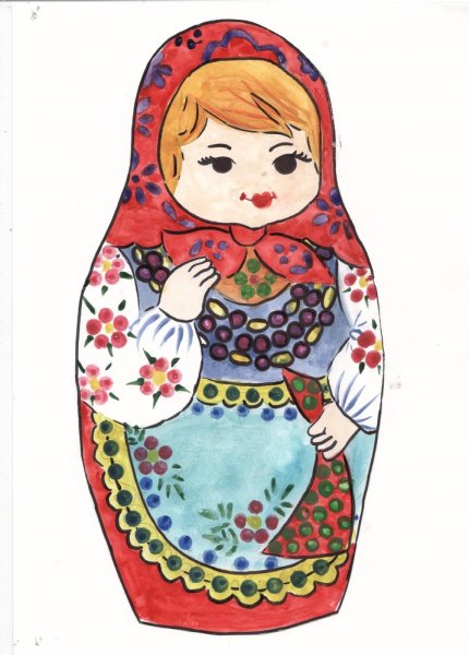 Рисование матрешки
