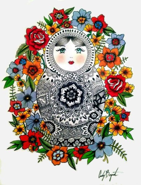 Акварельная Матрешка
