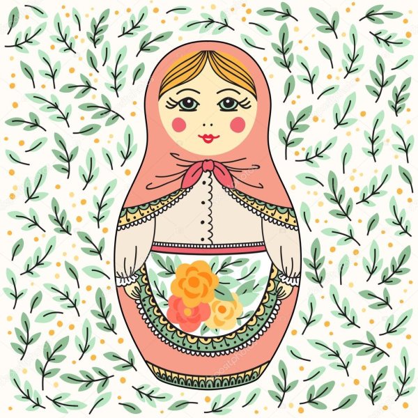 Матрешка русская вектор
