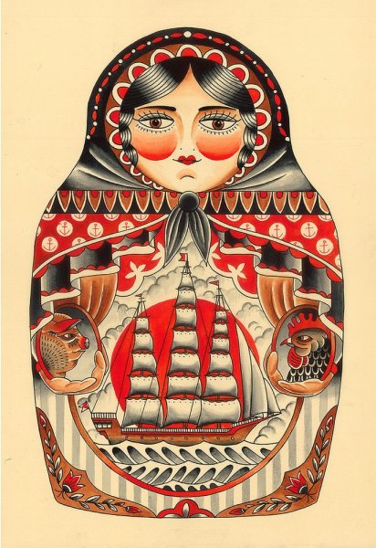 Стилизованные матрешки
