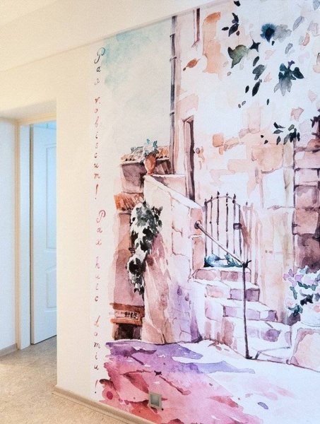 Акварельная роспись стен