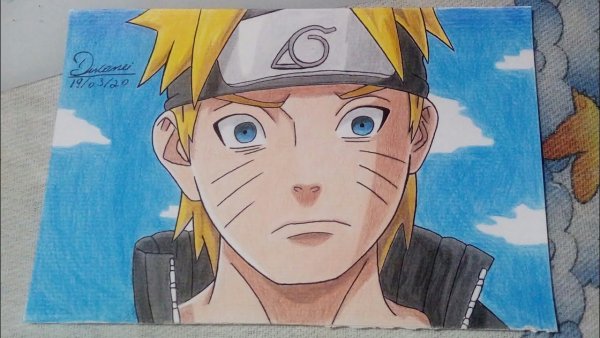 Нарисовать Наруто акварелью