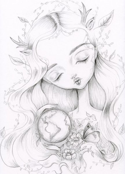 Эскиз для раскрашивания акварелью