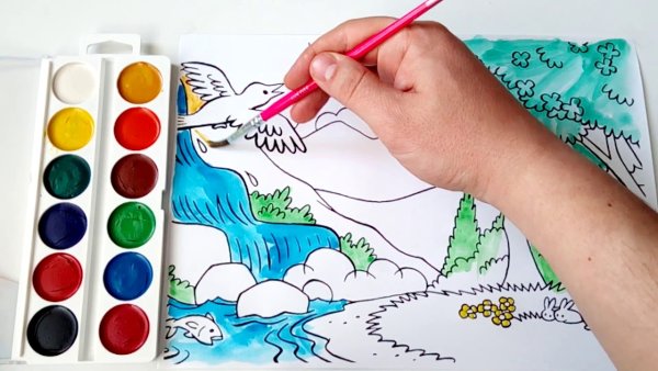 Эскиз для раскрашивания акварелью