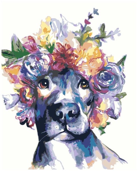 Собака акварелью