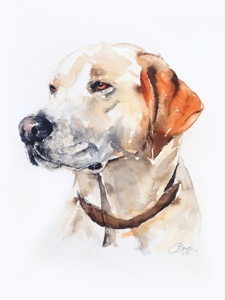 Щенок акварель