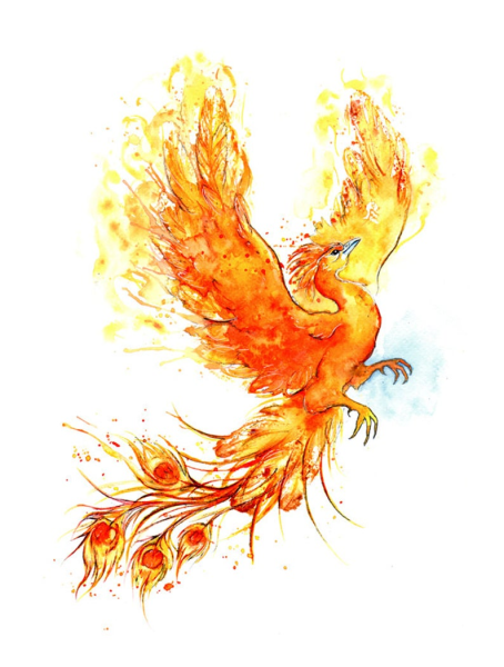 Вышивка крестом птица Феникс