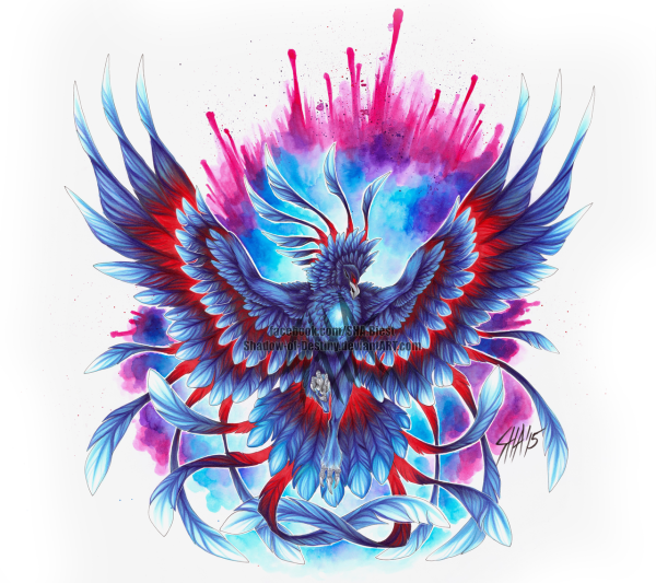 Феникс эскиз цветной