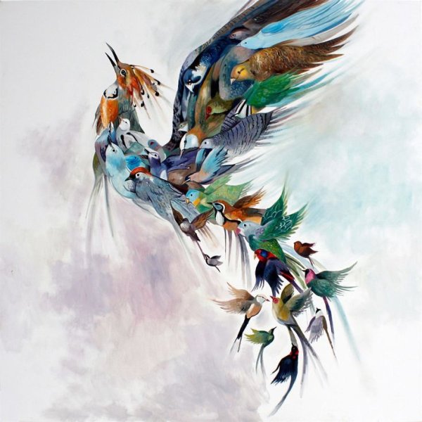 Феникс картина акрилом