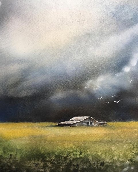 Атмосферные пейзажи акварелью