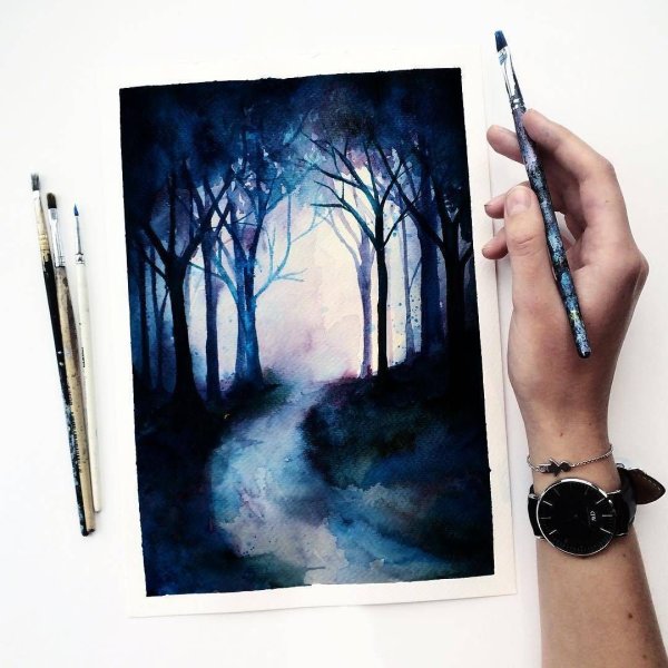 Идеи для рисования акварелью легкие