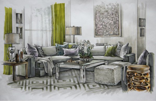 Интерьерный скетч