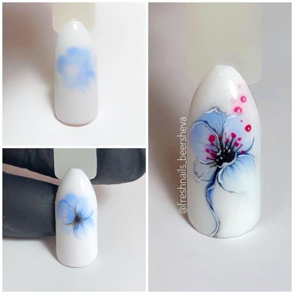 Рисунки на ногтях акварельными красками