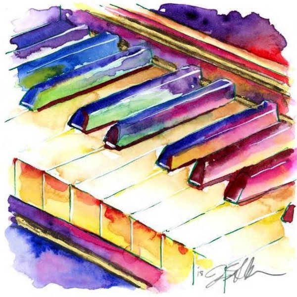 Музыкальные инструменты акварель