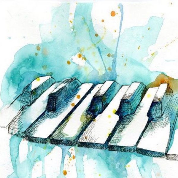 Ноты рисунок акварелью