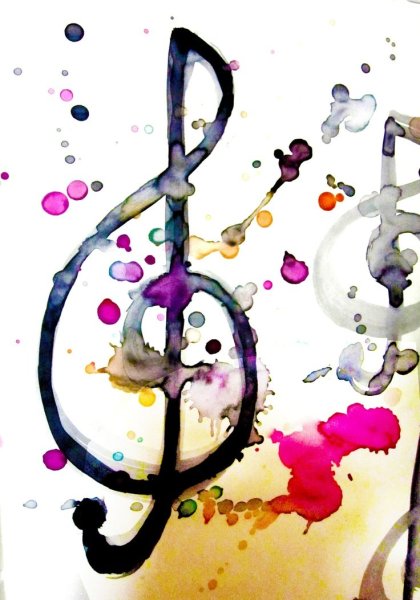 Ноты акварель