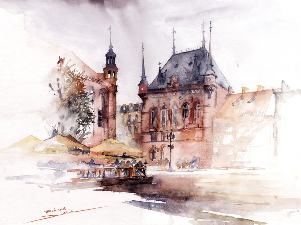 Акварель художники акварелисты архитектура