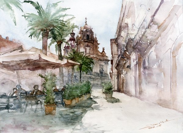 Акварелисты Италия развалины