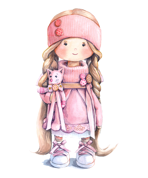 Интерьерная кукла на прозрачном фоне