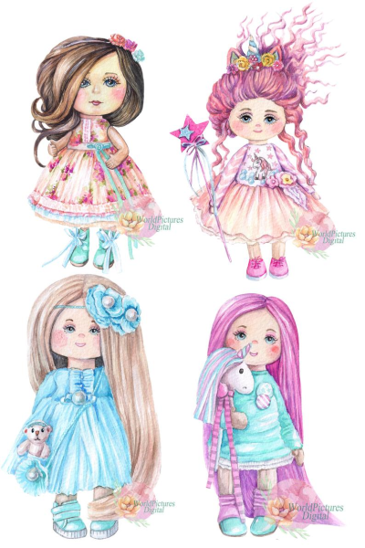 Кукла акварель