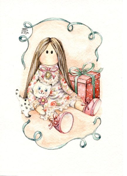 Милые иллюстрации акварелью