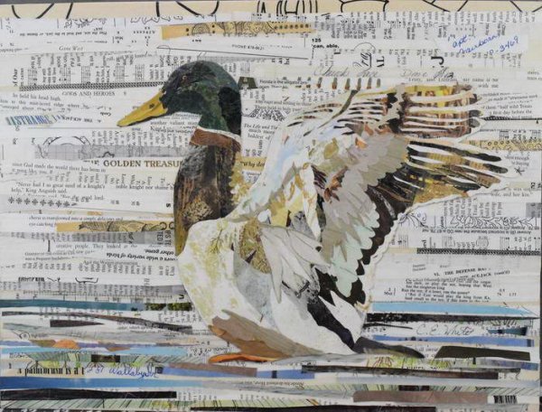 Рисунок на газете акварелью