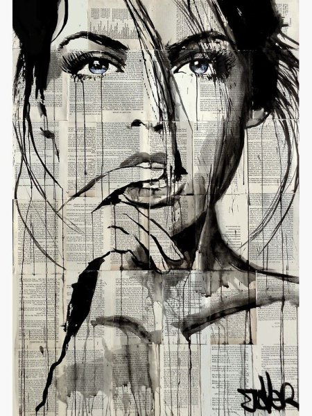 Рисунок на газете акварелью