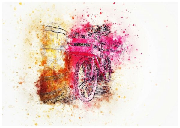 Цветы акварелью и гелевой ручкой