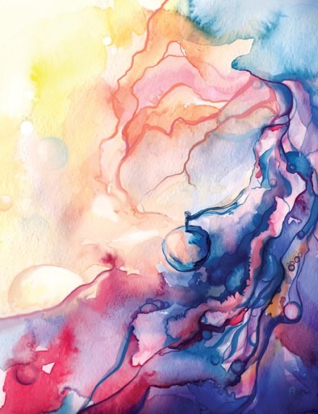 Акварельные разводы Постер