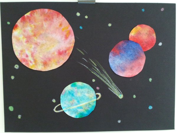 Космос красками для детей