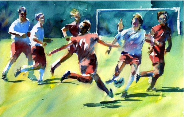 Футболисты в картинах художников