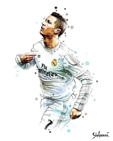 Рисунки футболистов Кристиано Роналдо