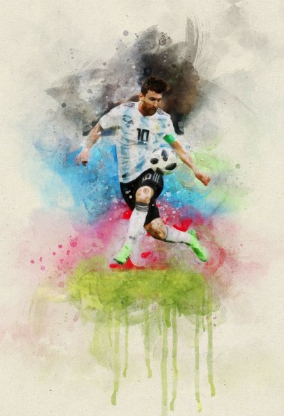 Футбол акварель