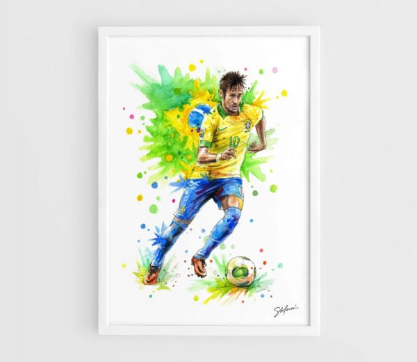 Футболист рисунок акварель