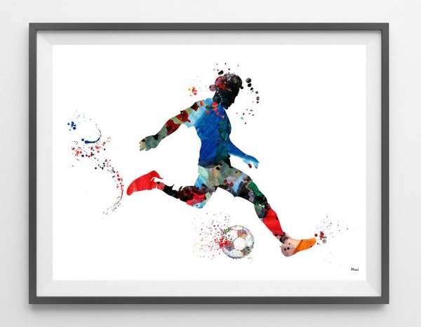 Футбол рисунок акварель