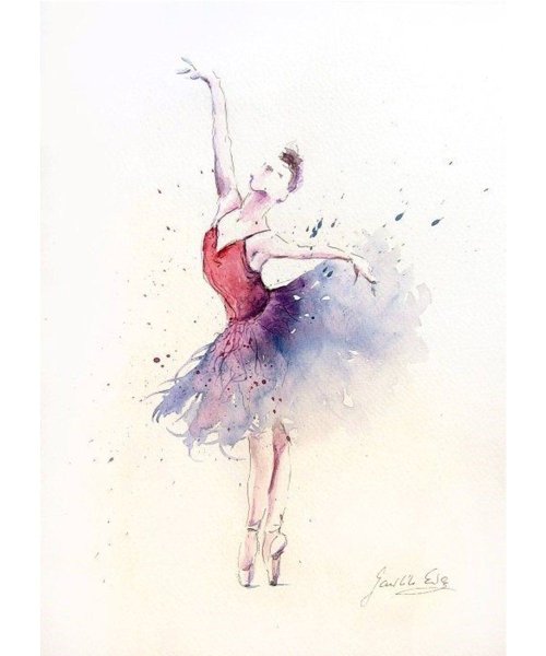 Балерина акварель