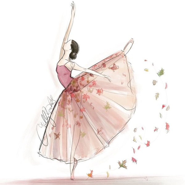 Балерина акварель