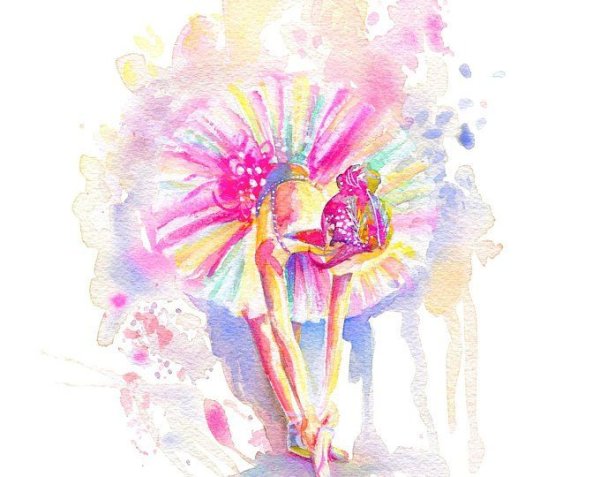 Балерина акварель