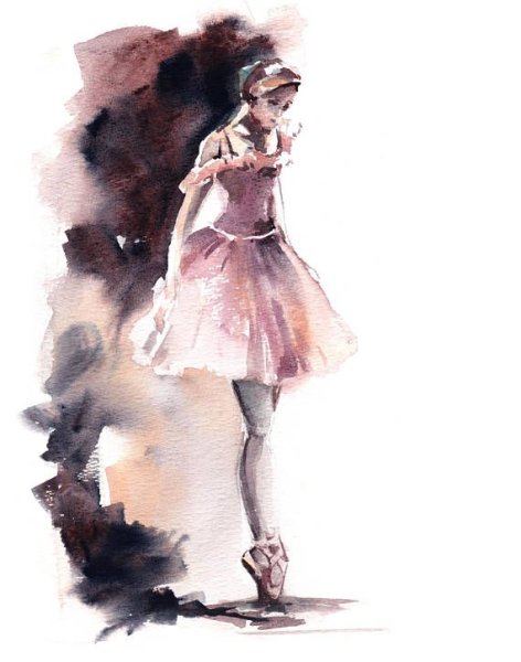 Нарисовать балерину акварелью