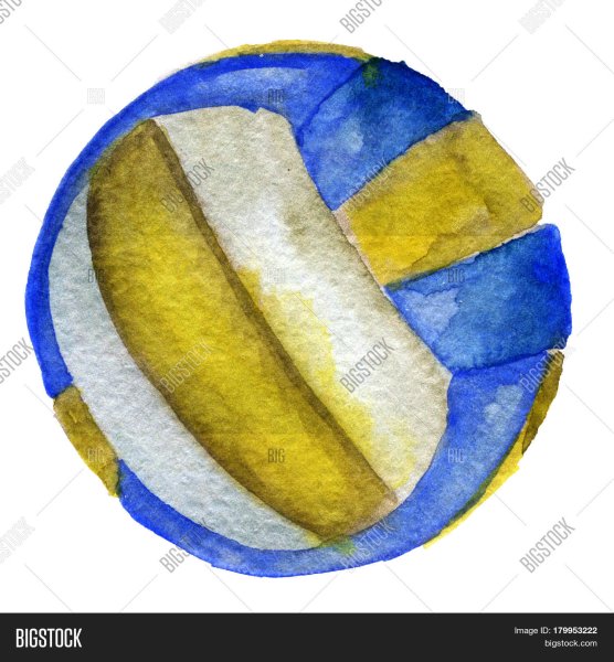 Волейбольный мяч акварельный