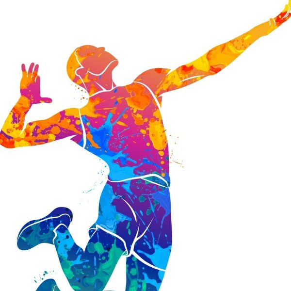Цветные силуэты спортсменов