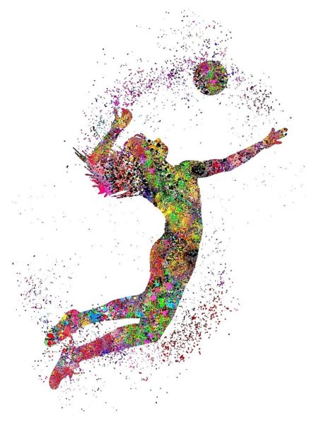 Волейбольный мяч акварель