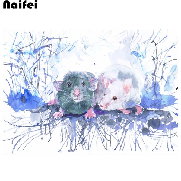 Мышка нарисованная акварелью