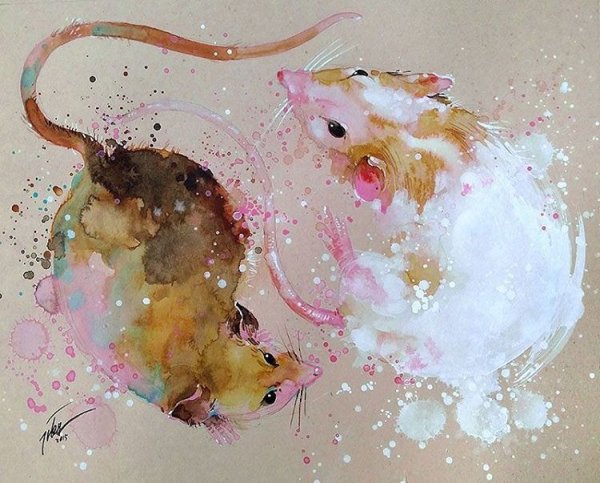 Художник Тилен ти акварель