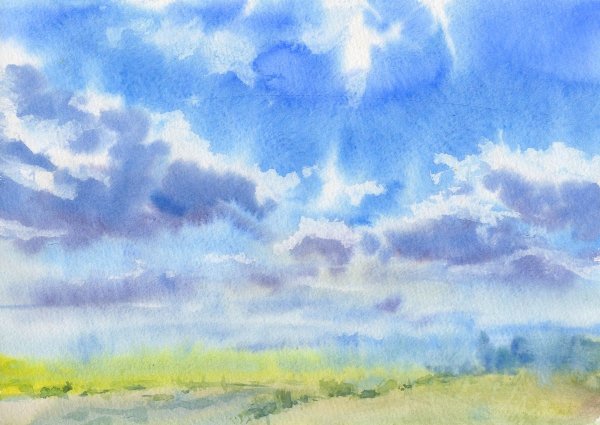 Небо акварель