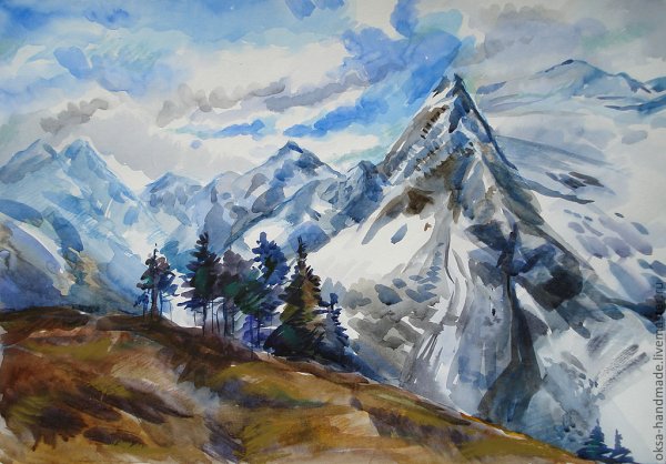 Картина горы Домбай