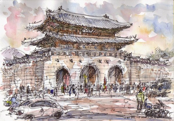 Южная Корея арт города Сеул